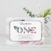 1. Geburtstag Rustikale Terracotta Grau Party Einladung (Stehend Vorderseite)