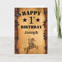 1. Geburtstag Rustikaler Western Cowboy Pferd