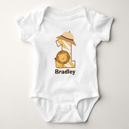 1. Geburtstag Safari Lion Romper T Shirt (Vorderseite)