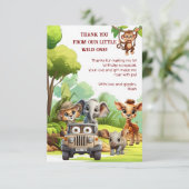 1. Geburtstag Safari Wild One Dschungel Danke Kart (Stehend Vorderseite)