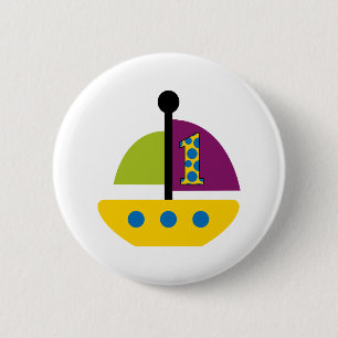 1. Geburtstag Sailboat Button