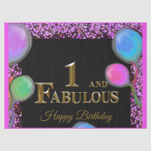 1. Geburtstag  Seidenpapier (Vorderseite)