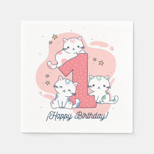 1. Geburtstag Serviette (Vorderseite)