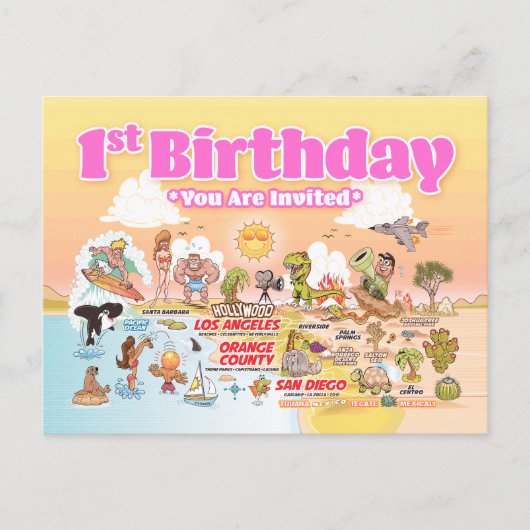 1. Geburtstag SoCal Ankündigungspostkarte (Vorderseite)