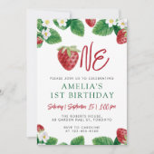 1. Geburtstag Sommer Erdbeere Berry Sweet Einladung (Vorderseite)