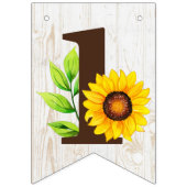 1. Geburtstag Sonnenblume & rustikales Holz Party Wimpelkette (Erste Fahne)