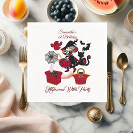 1. Geburtstag Spooky Hexenkatze Halloween Party Ka Serviette