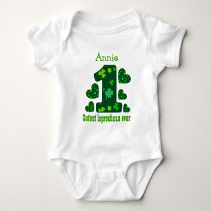 1. Geburtstag St. Patricks Niedlicher Leprechaun j Baby Strampler