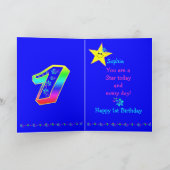 1. Geburtstag Star Individuelle Name Karte (Innenseite)