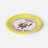 1. Geburtstag Super Boy Cartoon Niedliches Party P Pappteller (Schrägansicht)