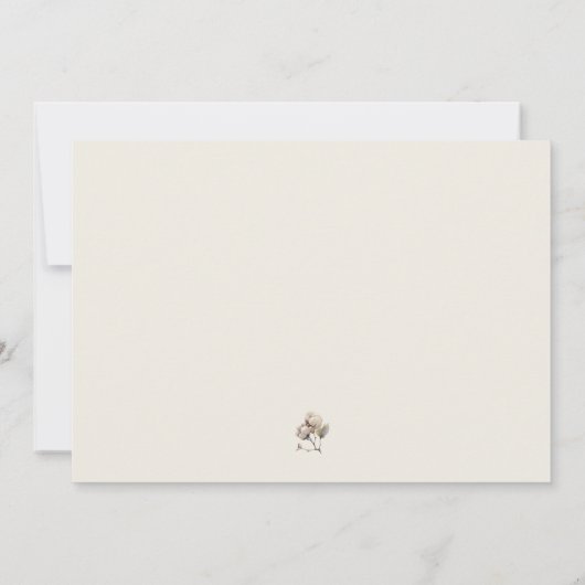 1. Geburtstag Taufe Baumwolle & Eukalyptuskranz Einladung (Rückseite)