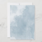 1. Geburtstag Taufe blaue Aquarellblume Einladung (Rückseite)