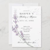 1. Geburtstag Taufe Blume Einladung (Vorderseite)