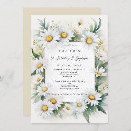 1. Geburtstag Taufe daisme Blume Einladung