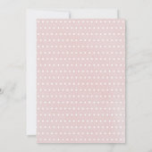 1. Geburtstag Taufe Pink Gold Text Polka Dot Einladung (Rückseite)