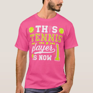 1. Geburtstag Tennis Ein Jahr alt Tennisspieler T-Shirt