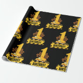 1. Geburtstag Thema "Boy Construction" Geschenkpapier (Ungerollt)