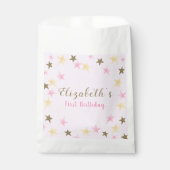 1. Geburtstag Twinkle Little Star Pink Girl Geschenktütchen (Vorderseite)