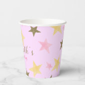 1. Geburtstag Twinkle Little Star Pink Girl Pappbecher (Rückseite)