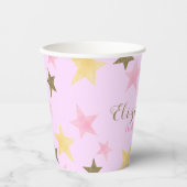 1. Geburtstag Twinkle Little Star Pink Girl Pappbecher (Vorderseite)