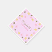1. Geburtstag Twinkle Little Star Pink Girl Serviette (Ecke)