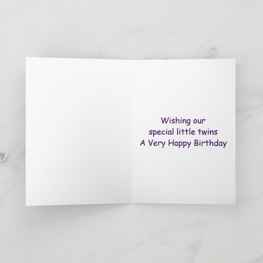 1. Geburtstag Twins Custom Karte (Innenseite)