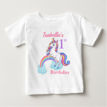 1. Geburtstag Unicorn Personalisiert Baby T - Shir