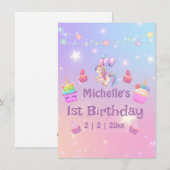 1. Geburtstag unicorns cupcakes Girl-Fun-Karte Feiertagskarte (Vorne/Hinten)