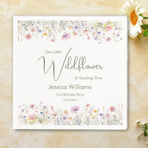 1. Geburtstag Unsere kleine Wildblume verwandelt s Serviette