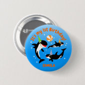 1. Geburtstag unter dem Mädelmädchen Button (Vorne & Hinten)