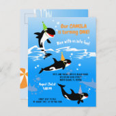 1. Geburtstag unter dem Mädelmädchen Einladungspostkarte (Vorne/Hinten)