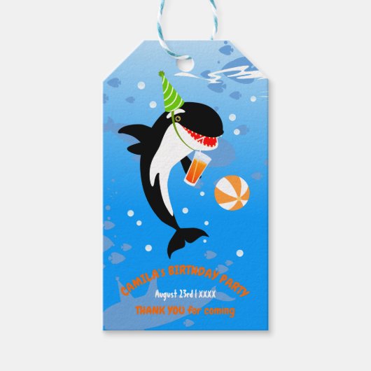 1. Geburtstag unter dem Mädelmädchen Geschenkanhänger (Vorderseite)