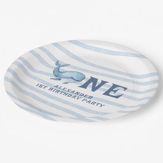 1. Geburtstag unter dem Meer Pappteller (Schrägansicht)