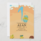 1. Geburtstag unter dem Meereswasser TURTLE Einladung (Vorderseite)