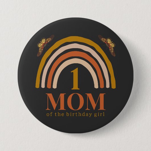 1. Geburtstag von Mädchen individuell für Mama Button (Vorderseite)