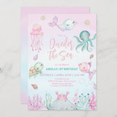 1. Geburtstag von Meerestieren Einladung (Vorne/Hinten)