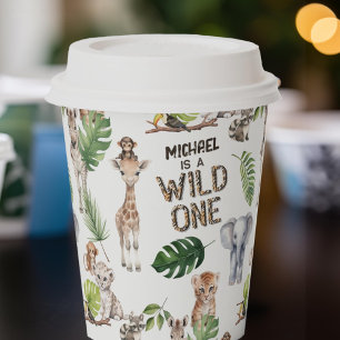 1. Geburtstag von WIld one Safari Themenjunge Pappbecher