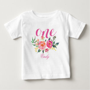 1. Geburtstag Wasserfarben Personalisiert-4 Baby T-shirt