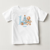1. Geburtstag Weihnachten Blue Gingerbread Mann Na Baby T-shirt (Vorderseite)