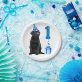 1. Geburtstag Welpenthema - Niedlicher Hund Blue P Pappteller (Party)