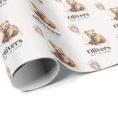 1. Geburtstag Wild One Bär modern elegant Geschenkpapier (Rolleneckpunkt)