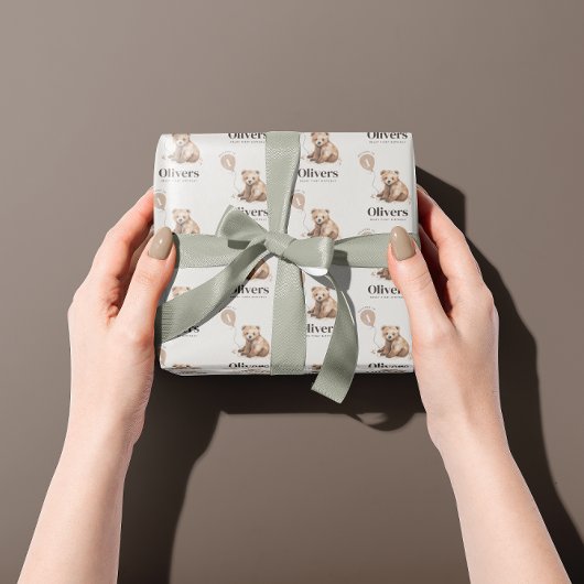 1. Geburtstag Wild One Bär modern elegant Geschenkpapier