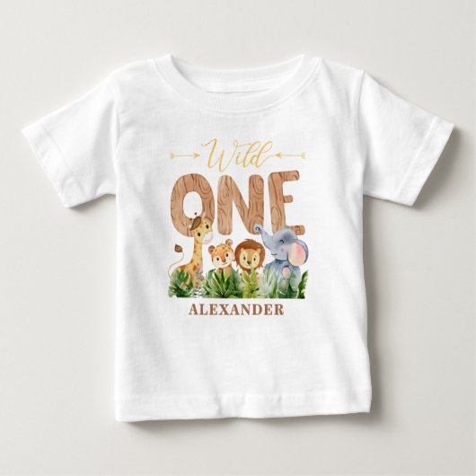 1. Geburtstag Wild One Jungle Baby T - Shirt (Vorderseite)