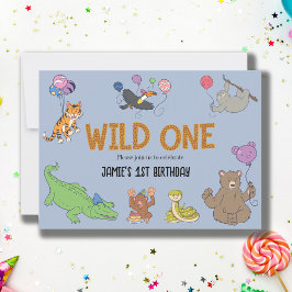 1. Geburtstag Wild One Jungle Safari Tiere Einladung