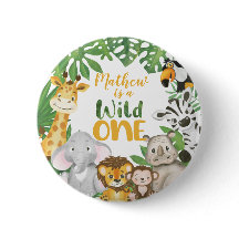 1. Geburtstag Wild One Safari Dschungelschaltfläch