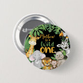 1. Geburtstag Wild One Safari Jungle Themed Button (Vorne & Hinten)