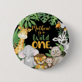 1. Geburtstag Wild One Safari Jungle Themed Button