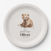 1. Geburtstag Wild One tragen modernes, elegantes Pappteller (Vorderseite)