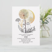1. Geburtstag Wildblume Celestial Girl Modern Einladung (Stehend Vorderseite)