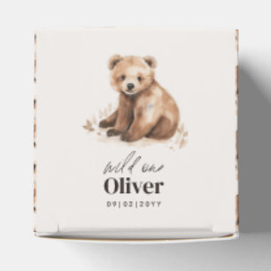 1. Geburtstag Wilder Bär moderner eleganter Party Geschenkschachtel